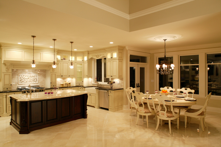 luxury estate house kitchen dining room